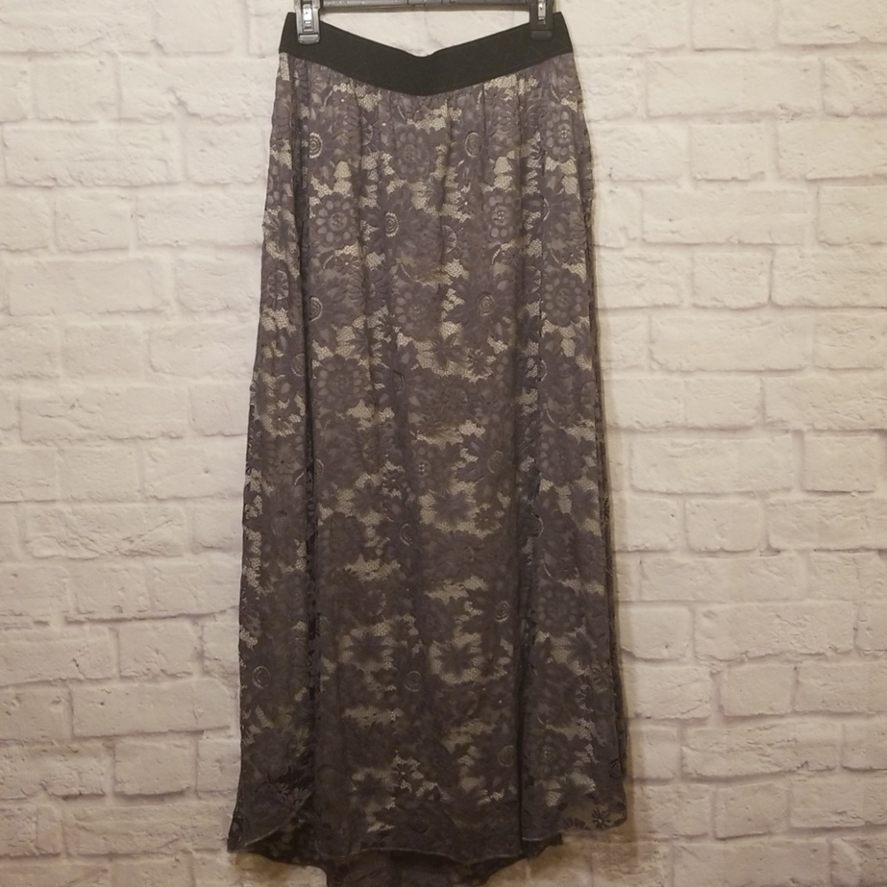 Lularoe Gray and Black Lucy Skirt